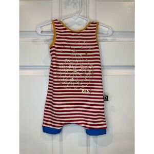 RAGS Red White Stripe Gold Star Geometric Print‎ Baby Romper 6-12 Months
